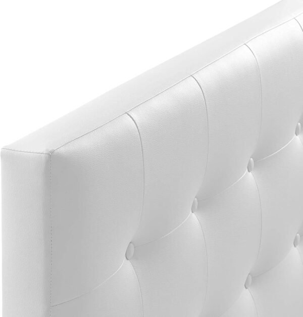 Modway MOD-5173 Emily Tufted Button Faux Leather Upholstered Full Headboard in White - Image 4