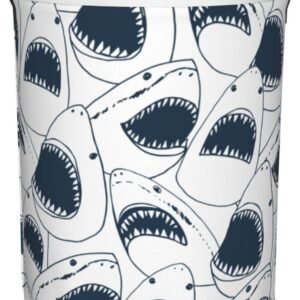 Angry Sharks Round Laundry Hamper Storage Basket Toys Clothes Organizer Bin For Home Bathroom Bedroom Dorm Nursery, 62l