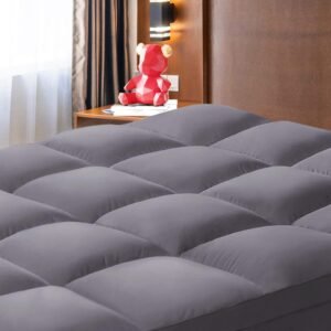 DOPEDIO Twin XL Size Mattress Topper,Extra Thick Mattress Pad,Cooling Mattress Topper Pillow Top Breathable Soft with 8″-21″ Deep Pocket Down Alternative Fill (39×80 Inches, Grey)…