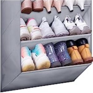 MISSLO Heavy Duty Over The Door Shoe Organizer with Deep Pockets for 12 Pairs of Size 14 Shoes with Design Patent, Hanging Shoe Rack for Closets and Narrow Door Storage Oxford Shoe Holder Hanger