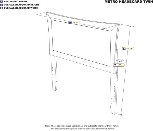 AFI Metro Twin Size Headboard with Attachable Charger in White - Image 3