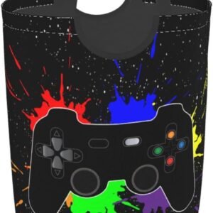 Gbuzozie Game Joystick Laundry Hamper Storage Basket Toys Clothes Organizer Bin For Home Bathroom Bedroom Dorm Nursery, 52l