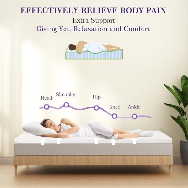 Full Mattress Topper, 2 Inch Memory Foam Mattress Topper, Bed Topper for Pressure Relief, Breathable Mattress Pad with Removable & Washable Bamboo Cover, CertiPUR-US - Image 2