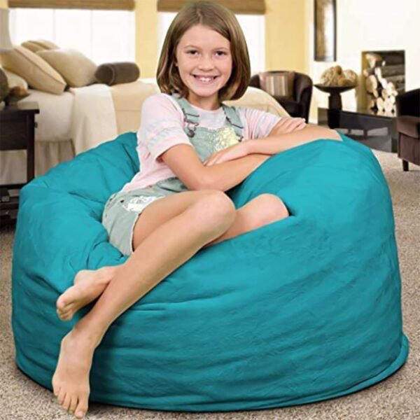 ULTIMATE SACK 3ft Bean Bag Chair, Oversize Bean Bag Chair for Adults, Comfy Chair Bean Bag Couch Lounge Sofa Loveseat Furniture | Teal Suede - Image 8