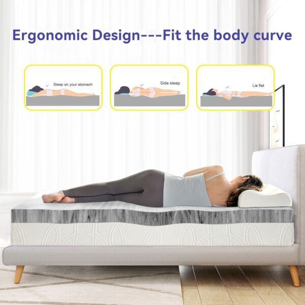 EYOBE Memory Foam Mattress Topper, 2 Inch Twin XL Gel Infused Memory Foam Mattress with Ventilated Design, CertiPur Certified, Mattress Topper for Body Support & Pressure Relief - Image 2