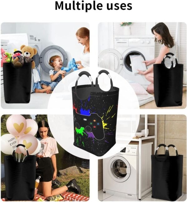 Gbuzozie Game Joystick Laundry Hamper Storage Basket Toys Clothes Organizer Bin For Home Bathroom Bedroom Dorm Nursery, 52l - Image 6