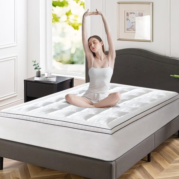 Mattress Topper for Back Pain Relief, Extra Thick Mattress Pad Pillowtop, Soft Cotton Cover with 8"-21" Deep Pocket, 1300gsm Overfilled Down Alternative Filling (Cotton White, Twin XL) - Image 7
