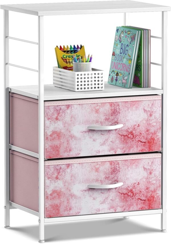 Sorbus Kids Dresser with 8 Drawers and 2 Drawer Nightstand Bundle - Matching Furniture Set - Storage Unit Organizer Chests for Clothing - Bedroom, Kids Rooms, Nursery, & Closet (Tie Dye) - Image 5