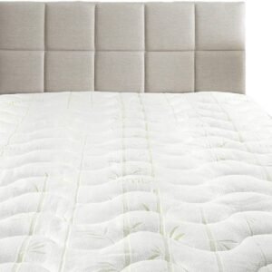 Hypoallergenic Cool Fitted Topper, Viscose Made from Bamboo, and Jacquard Fitted Mattress Topper, Extra Plush and Soft Mattress Pad, Twin XL