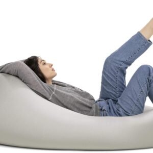 Jaxx Nimbus Spandex Bean Bag Chair for Adults-Furniture for Rec, Family Rooms and More, Large, Silver