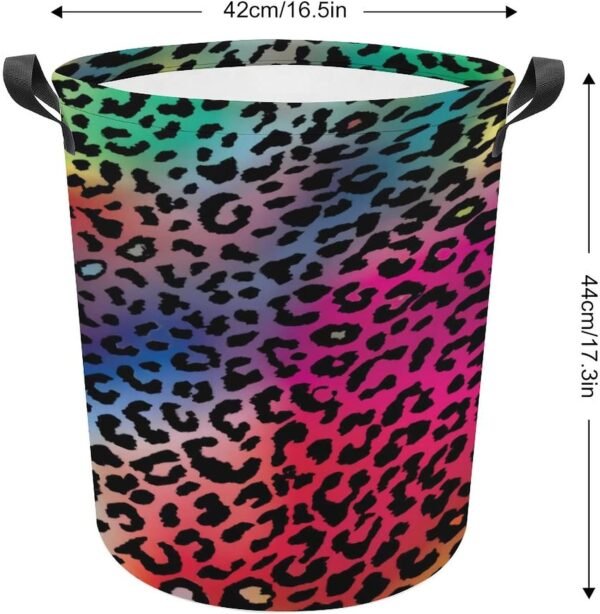 Laundry Hamper Storage Bins Collapsible Gradient Leopard Basket for Dirty Clothes Kids Nursery Decor Toys Organizer Bathroom Bedroom College Dorm - Image 2