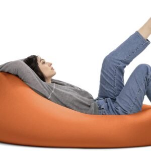 Jaxx Nimbus Spandex Bean Bag Chair for Adults-Furniture for Rec, Family Rooms and More, Large, Orange