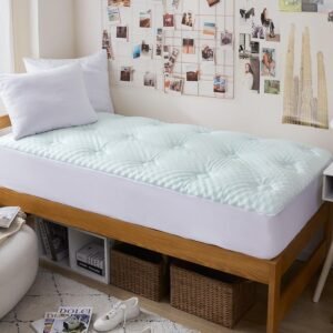 Hansleep Memory Foam Twin XL Mattress Topper for College Dorm Room Essentials, Twin XL Mattress Pad Cover with Deep Pocket, Pillow Top Mattress Topper Twin XL with Gel Foam, 39×80 Inches, White
