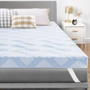 BedStory Twin Mattress Topper, 3 inch Memory Foam Mattress Topper, Firm Bed Topper Cooling Gel-Infused with Anti-Slip Removable&Breathable Cover for Back Pain, Pressure Relieve, CertiPUR-US(38″x74″)