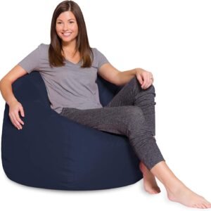 Posh Beanbags Bean Bag Chair, X-Large-48in, Solid Navy Blue