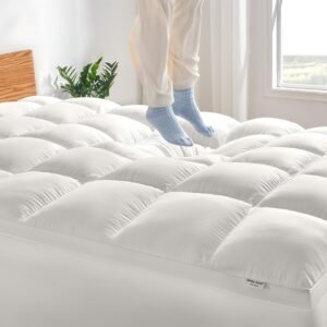 SLEEP ZONE Extra Thick Mattress Topper Twin XL for College Dorm, Ultra Plush and Soft Mattress Pad, Deep Pocket (White, Twin XL)