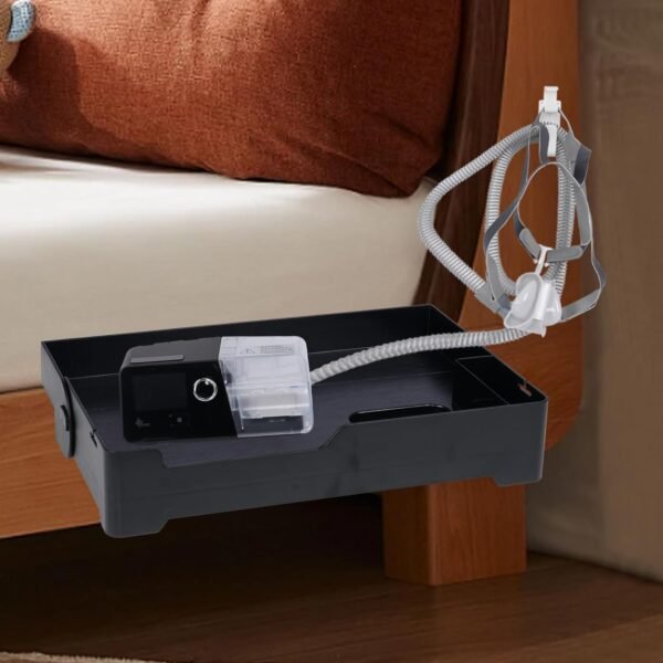 YONGJIA Foldable bedside shelf, bunk bed tray for top bunk, College, Dorm, bedroom, kids bunk bed, foldable nightstand for book, iphone, kindle, Water cup (Black) - Image 6