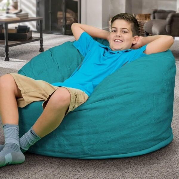 ULTIMATE SACK 3ft Bean Bag Chair, Oversize Bean Bag Chair for Adults, Comfy Chair Bean Bag Couch Lounge Sofa Loveseat Furniture | Teal Suede - Image 2