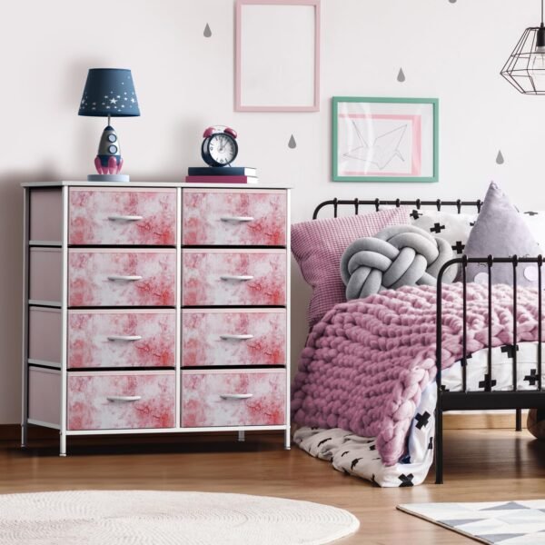Sorbus Kids Dresser with 8 Drawers and 2 Drawer Nightstand Bundle - Matching Furniture Set - Storage Unit Organizer Chests for Clothing - Bedroom, Kids Rooms, Nursery, & Closet (Tie Dye) - Image 2