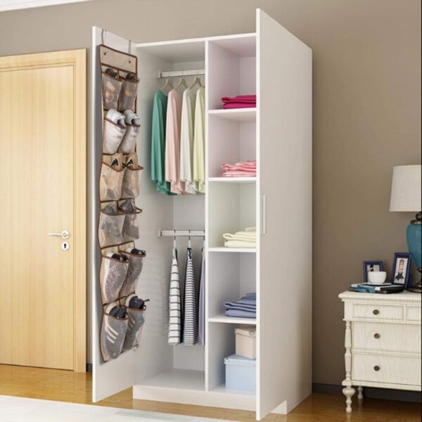 KEEPJOY Over The Door Shoe Organizer,Hanging Shoe Organizer 12 Mesh Pockets Shoe Organizer for Closet,Works Well for Men and Woman Kids Shoes Storage, 57.5×12.6inch(Beige) - Image 6