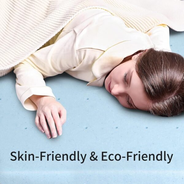 BLKMTY Mattress Topper Twin Mattress 2 Inch Bed Topper Ventilated Memory Foam Mattress Topper Cooling Gel Infusion Cooling& Breathable Soft Mattress in a Box, Blue - Image 5