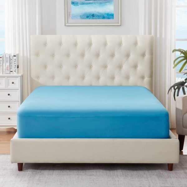ELEMUSE Pengucool™ Triple Layer 3 Inch Mattress Topper Twin, 2 Inch Gel Memory Foam pad, 1 Inch Pillowtop Plus Extra Soft Cooling Fitted Sheet for Hot Sleeper&Night Sweats, Blue - Image 6