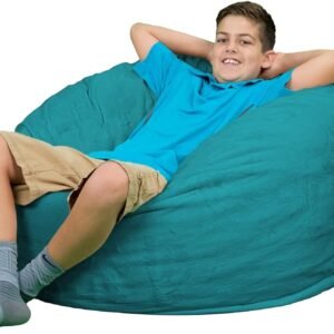 ULTIMATE SACK 3ft Bean Bag Chair, Oversize Bean Bag Chair for Adults, Comfy Chair Bean Bag Couch Lounge Sofa Loveseat Furniture | Teal Suede