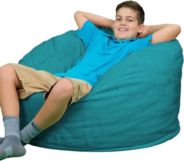 ULTIMATE SACK 3ft Bean Bag Chair, Oversize Bean Bag Chair for Adults, Comfy Chair Bean Bag Couch Lounge Sofa Loveseat Furniture | Teal Suede