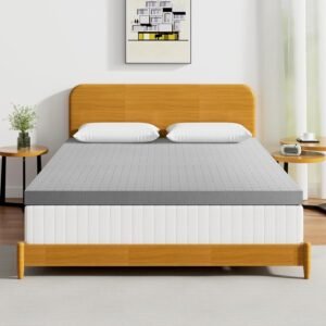 3 Inch Twin Size Memory Foam Mattress Topper, Bamboo Charcoal Infused, Cooling Ventilation, Breathable Bed Topper for Pressure Relief Back Pain, CertiPUR-US Certified