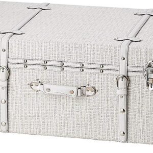 DormCo Texture® Brand Trunk – White Threaded Silver