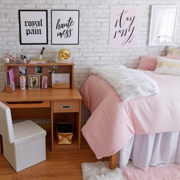 Dormify Collapsible Storage Ottoman Chair | Holds Up to 200 lbs | White | Storage & Organization Solution | Foldable | Organizer | Dorm & Bedroom Accent | 16" x 16" x 16" | Dorm & Bedroom Essential - Image 7