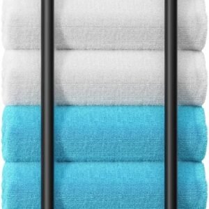 Towel Racks for Bathroom Wall Mounted, Bath Towel Holder, Bathroom Organizer, Wall Rack for Rolled Bath, Hand Towels, Washcloths in Small RV/Camper, Black