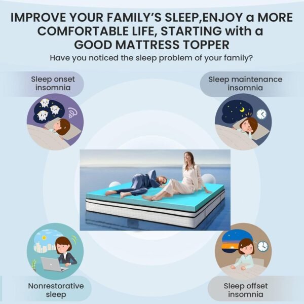 3 Inch Twin XL Memory Foam Mattress Topper, Single XL Foam Mattress Topper for College Dorm, College Dorm Essentials, Twin Extra Long XL Gel Infused Soft Foam Mattress Pad for College Dorm Single Bed - Image 2