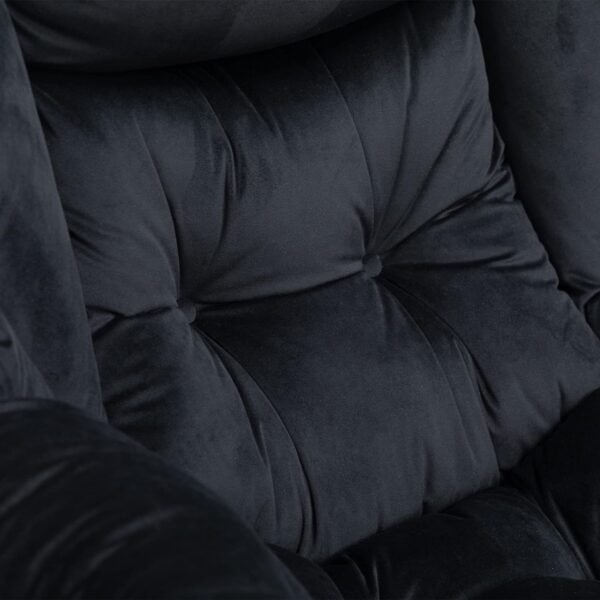 AcozyHom Modern Fabric Large Lazy Chair, Accent Oversized Comfy Reading Chair, Thick Padded Cozy Lounge Chair with Armrest, Steel Frame Leisure Sofa Chair for Living Room, Bedroom, Dorm, Black - Image 9