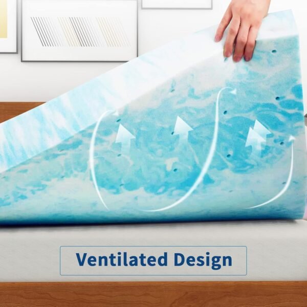 IULULU Mattress Topper, 3 Inch Gel Memory Foam Mattress Topper, Twin XL, CertiPUR-US Certified - Image 2
