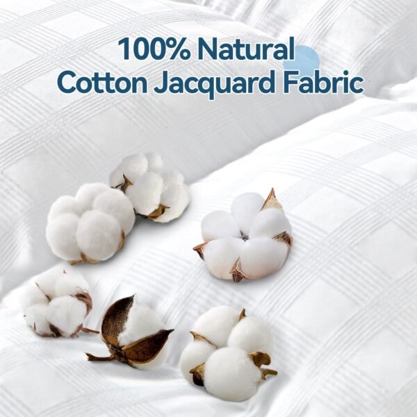 Mattress Topper for Back Pain Relief, Extra Thick Mattress Pad Pillowtop, Soft Cotton Cover with 8"-21" Deep Pocket, 1300gsm Overfilled Down Alternative Filling (Cotton White, Twin XL) - Image 3