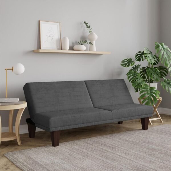 DHP Dillan Convertible Futon with Microfiber Upholstery, Grey - Image 13