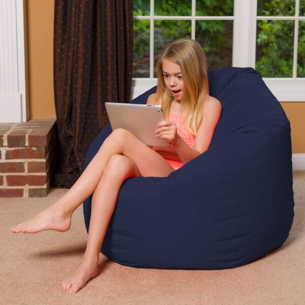 Posh Beanbags Bean Bag Chair, X-Large-48in, Solid Navy Blue - Image 3