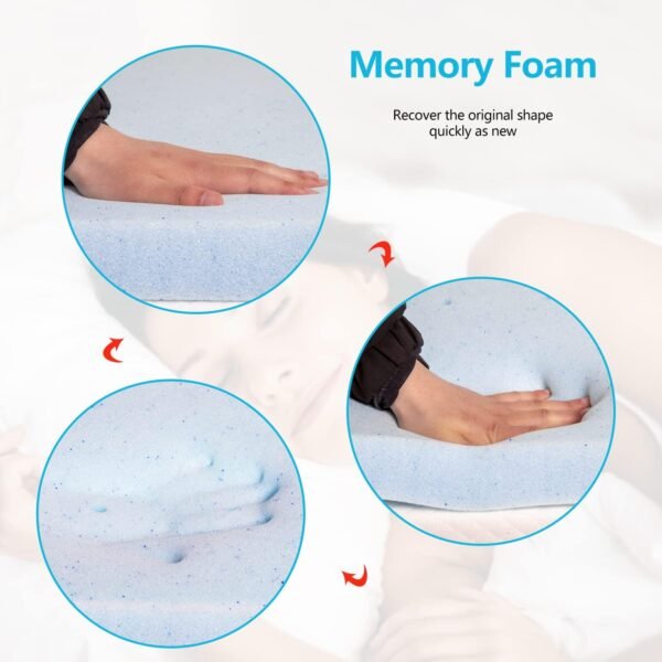 3 Inch Memory Foam Mattress Topper Cooling Gel Infused Mattress Topper Ventilated Design Pressure-Relieving Layers CertiPUR-US Certified,Twin Blue - Image 3