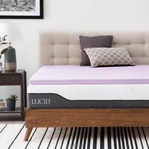 LUCID Lavender Infused Memory Foam Mattress Topper, Twin XL, 2 Inch, Ventilated Design – Lavender Topper