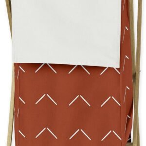 Sweet Jojo Designs Boho Arrow Baby Kid Clothes Laundry Hamper – Ivory Burnt Orange Rust Off White Farmhouse Southwest Shabby Chic Designer Chevron Gender Neutral Bohemian Diamond Tuft Collection