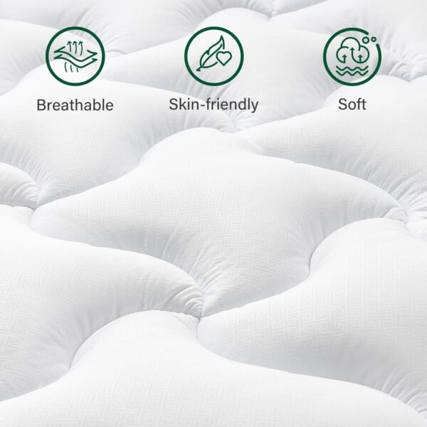 Twin XL Mattress Topper 4 Inch, 2 Inch High Density Foam Bed Topper Twin XL Size for College Dorm Bed Plus 2 Inch Ultra Comfy Mattress Pad Extra Long XL Single Bed Toppers - Image 5