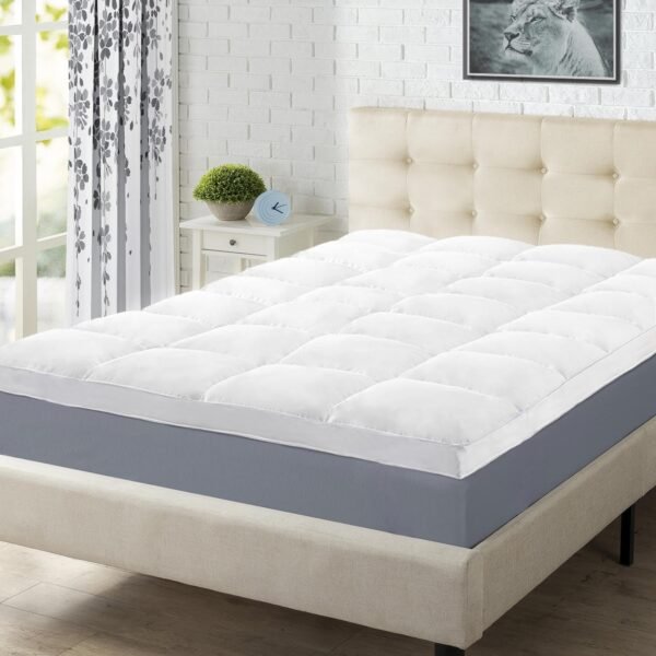 Superior Mattress Topper, Down Alternative, 2 Inch Deep Sized Bed Pillow Top, Comfort Pad, Fluffy Mattress-Topper Protector, Plush Cooling Extra Soft, Hotel Quality, All-Season, Twin XL, White - Image 9