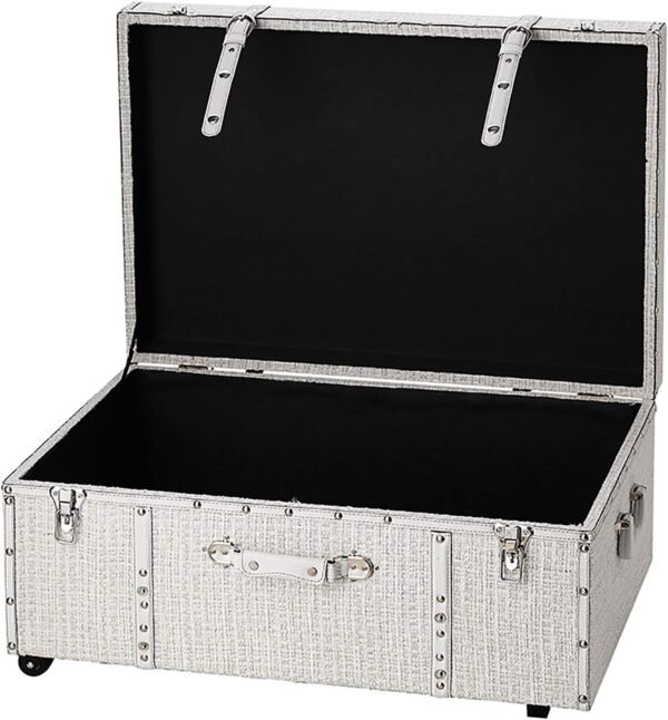DormCo Texture® Brand Trunk - White Threaded Silver - Image 2