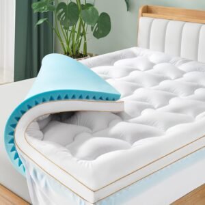 Twin XL Mattress Topper 4 Inch, 2 Inch High Density Foam Bed Topper Twin XL Size for College Dorm Bed Plus 2 Inch Ultra Comfy Mattress Pad Extra Long XL Single Bed Toppers