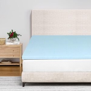 BLKMTY Mattress Topper Twin Mattress 2 Inch Bed Topper Ventilated Memory Foam Mattress Topper Cooling Gel Infusion Cooling& Breathable Soft Mattress in a Box, Blue