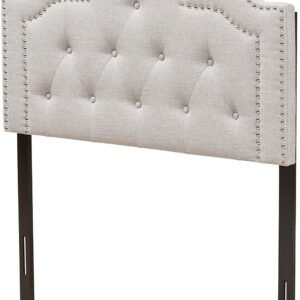 Baxton Studio Edolie Modern and Contemporary Greyish Beige Fabric Twin Size Headboard