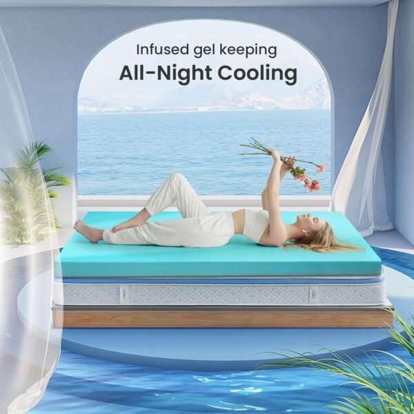 3 Inch Twin XL Memory Foam Mattress Topper, Single XL Foam Mattress Topper for College Dorm, College Dorm Essentials, Twin Extra Long XL Gel Infused Soft Foam Mattress Pad for College Dorm Single Bed - Image 5