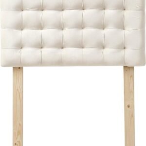 DormCo Mo’ Tufted College Headboard with Legs – Plush Velvet Jet Stream
