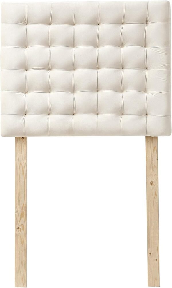DormCo Mo' Tufted College Headboard with Legs - Plush Velvet Jet Stream